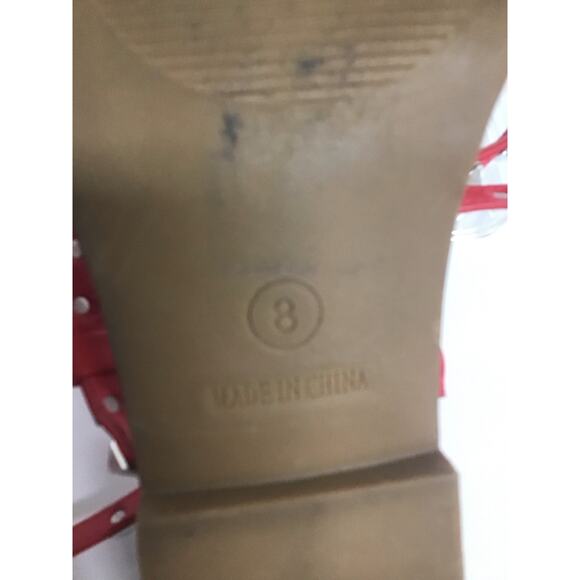 Steve Madden Red Sandals with Metal‎ Accent Women Size 8 - Picture 4 of 5